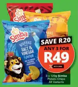 Checkers Simba Potato Chips All Variants offer