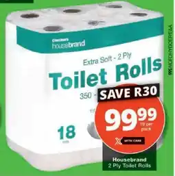 Checkers Housebrand 2 Ply Toilet Rolls offer