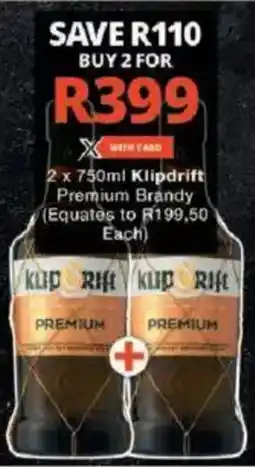 Checkers Klipdrift Premium Brandy offer