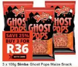 Checkers Simba Ghost Pops Maize Snack offer