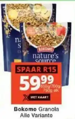 Checkers Bokomo Granola All Variants offer