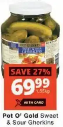 Checkers Pot O' Gold Sweet & Sour Gherkins offer