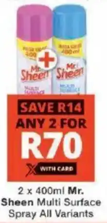 Checkers Mr. Sheen Multi Surface Spray All Variants offer