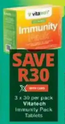 Checkers Vitatech Immunity Pack Tablets offer