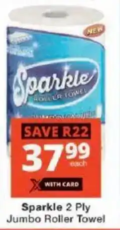 Checkers Sparkle 2 Ply Jumbo Roller Towel offer