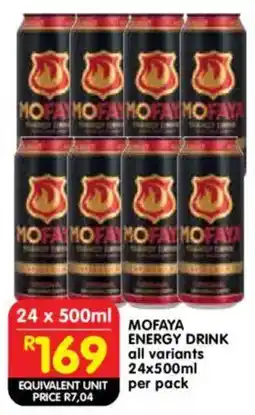 Shoprite Mofaya energy drink all variants offer