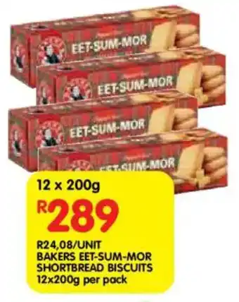 Shoprite Bakers eet-sum-mor shortbread biscuits offer