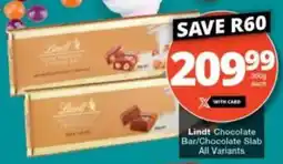 Checkers Lindt Chocolate Bar/ Chocolate Slab All Variants offer