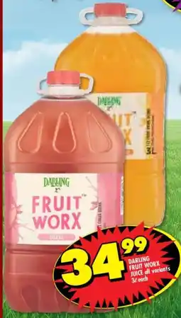 Shoprite Darling fruit worx juice all variants offer