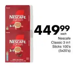 Save Nescafe Classic 3 in 1 Sticks offer