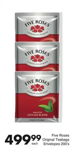 Save Five Roses Original Teabags Envelopes offer