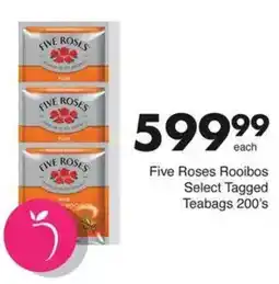 Save Five Roses Rooibos Select Tagged Teabags offer