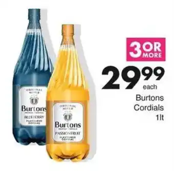 Save Burtons Cordials offer