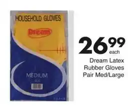 Save Dream Latex Rubber Gloves Pair Med/Large offer