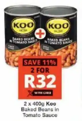 Checkers Koo Baked Beans in Tomato Sauce offer