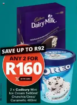 Checkers Cadbury Mini Ice Cream/ Crunchie/ Oreo/ Caramello offer