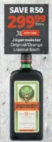 Checkers Jägermeister Original/ Orange Liqueur offer