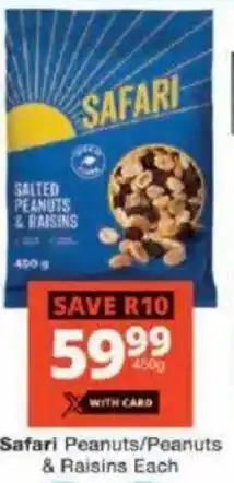 Checkers Safari Peanuts/ Peanuts & Raisins offer