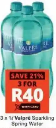 Checkers Valpré Sparkling Spring Water offer