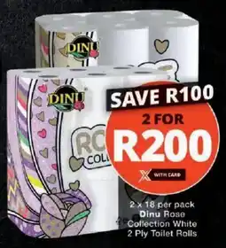Checkers Dinu Rose Collection White 2 Ply Toilet Rolls offer