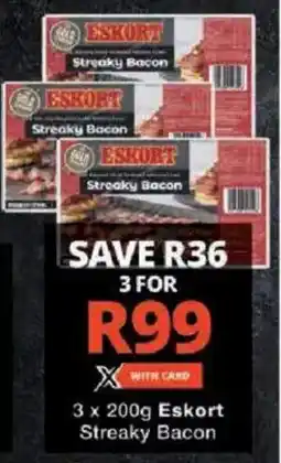 Checkers Eskort Streaky Bacon offer
