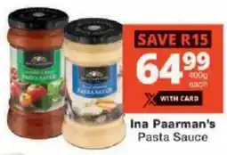 Checkers Ina Paarman's Pasta Sauce offer