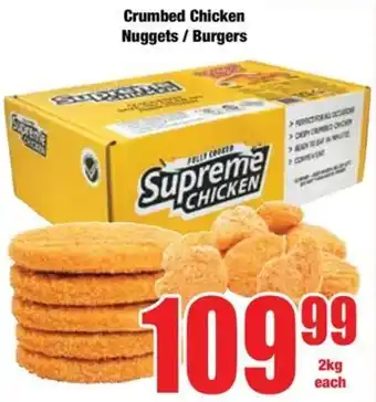Boxer Crumbed Chicken Nuggets/ Burgers offer