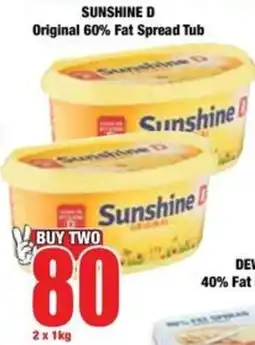 Boxer SUNSHINE D Original 60% Fat Spread Tub offer