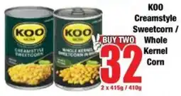 Boxer KOO Creamstyle Sweetcorn/ Whole Kernel Corn offer