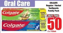 Boxer COLGATE Regular/ Herbal Toothpaste Family Pack offer
