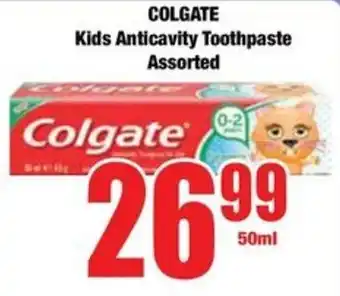 Boxer COLGATE Kids Anticavity Toothpaste Assorted offer