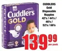 Boxer CUDDLERS Gold Disposable Nappies offer