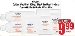 Boxer EVOLVE Cotton Wool Roll/ Ear Buds/ Cosmetic Facial Pads offer