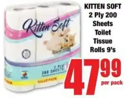 Boxer KITTEN SOFT 2 Ply 200 Sheets Toilet Tissue Rolls offer
