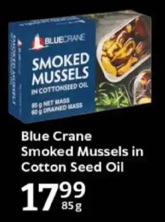 Oxford Freshmarket Blue Crane Smoked Mussels in Cotton Seed Oil offer