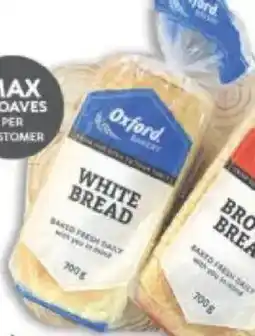 Oxford Freshmarket Oxford Sliced/ Unsliced White Bread offer