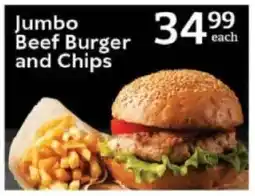 Oxford Freshmarket Jumbo Beef Burger and Chips offer