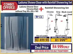 Laduma Hardware catalogue Laduma Shower Door with Rainfall Showering Set offer