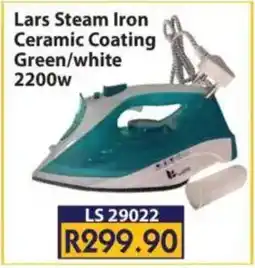 Laduma Hardware catalogue Lars Steam Iron Ceramic Coating Green/ white 2200W offer