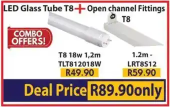Laduma Hardware catalogue LED Glass Tube T8 + Open channel Fittings offer