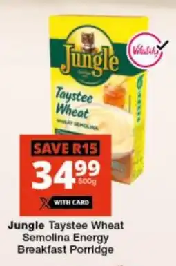 Checkers Jungle Taystee Wheat Semolina Energy Breakfast Porridge offer