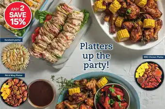 Pick n Pay Hypermarket Sandwich platter/ Rib & Wing Platter/ BBQ Chicken Platter offer