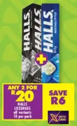 Shoprite Halls lozenges all variants offer