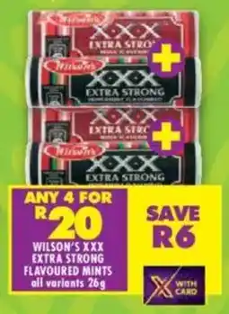 Shoprite Wilson's xxx extra strong flavoured mints all variants offer