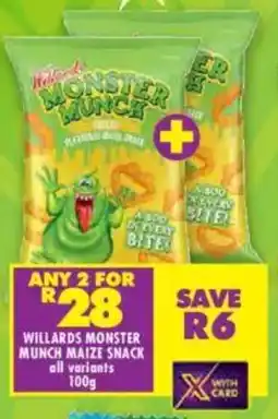 Shoprite Willards monster munch maize snack all variants offer