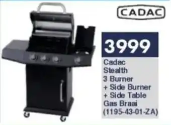 President Hyper Cadac Stealth 3 Burner + Side Burner + Side Table Gas Braai offer