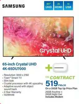 Incredible Connection SAMSUNG 65-inch Crystal UHD offer
