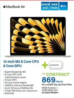 Incredible Connection MacBook Air 13-inch M2 8 Core CPU 8 Core GPU offer