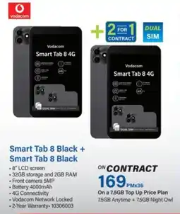Incredible Connection Vodacom Smart Tab 8 Black + Smart Tab 8 Black offer