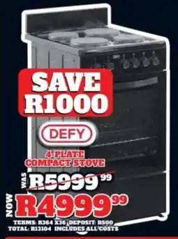 Lewis Defy 4-plate compact stove offer